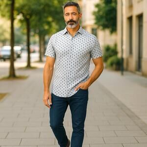 Quicksilver Men’s Regular Fit Short Sleeve Button Down XL